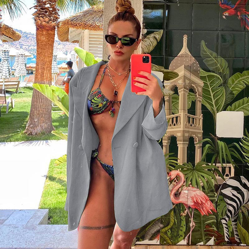 Damen lässiger Oversized-Blazer mit modernen Schnitt und eleganten Details R&B
