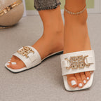 Damen Modische Riemensandalen mit Glitzer-Applikation