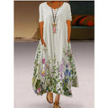 Damen Maxikleid mit floralem Print und seitlichen Taschen R&B