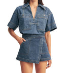 Damen Jeansrock mit asymmetrischem Schnitt und praktischen Taschen R&B