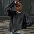 Damen Grobstrickpullover mit weitem Schnitt und lässigen Details R&B