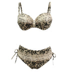 Damen Hochgeschnittener Snake-Print Bikini R&B