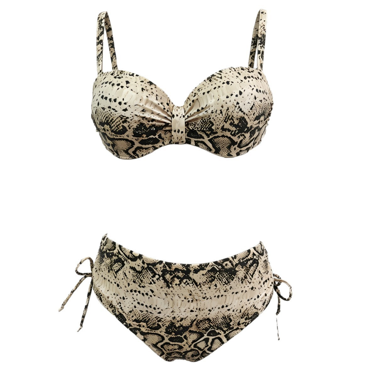 Damen Hochgeschnittener Snake-Print Bikini R&B