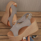 Damen Wedge-Sandalen mit perforiertem Obermaterial und anatomischem Fußbett R&B