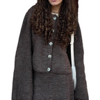 Damen Knitwear Set mit eleganten Knopfdetails R&B