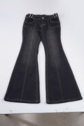 Damen Flared Jeans mit modischen Steppnähten und anpassbarem Bund R&B