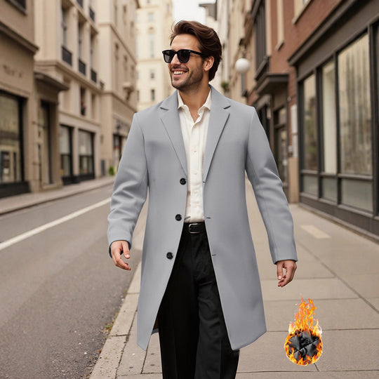 Herren eleganter doppelreihiger Mantel R&B