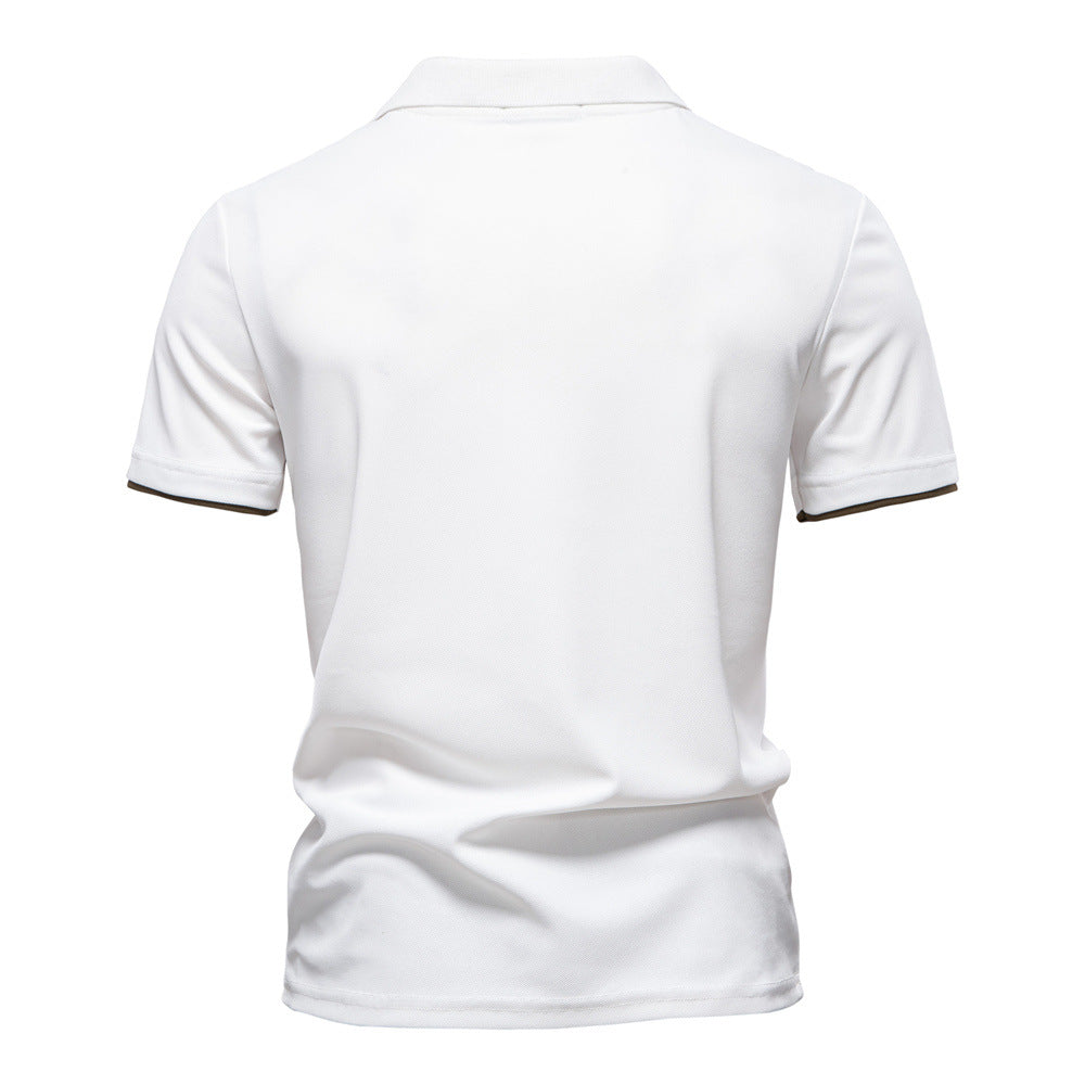 Herren Poloshirt mit modernem Blockdesign und hochwertiger Baumwollmischung