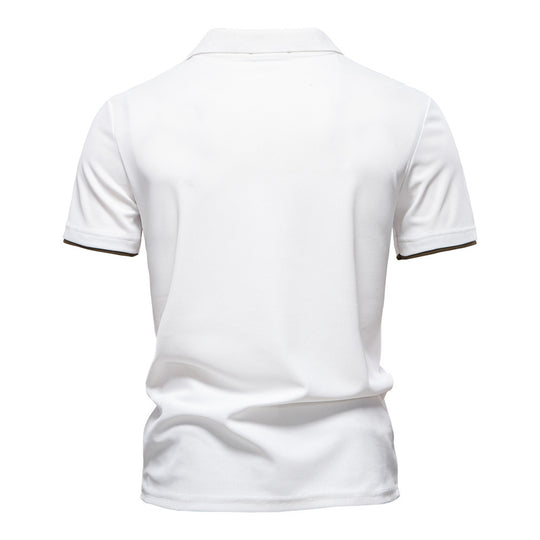 Herren Poloshirt mit modernem Blockdesign und hochwertiger Baumwollmischung R&B