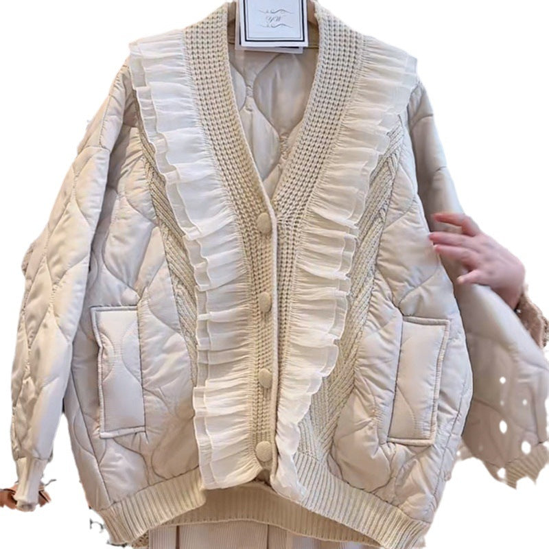 Damen Steppjacke mit Rüschendetails und Taschen R&B
