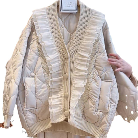 Damen Steppjacke mit Rüschendetails und Taschen R&B