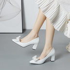 Damen High Heel Pumps mit dekorativer Schleifenapplikation
