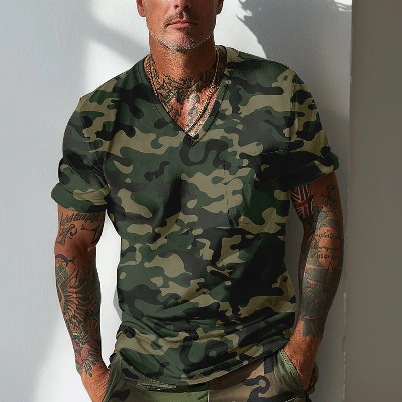 Herren Camouflage T-Shirt R&B