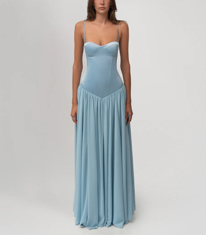 Damen nan modellierendes Bustier-Abendkleid mit vorgeformter Miederkonstruktion und weitfallendem Chiffon-Tellerrock R&B
