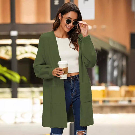 Damen Strickmantel mit weicher Struktur und praktischen Taschen R&B