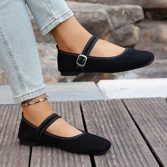 Damen Bequeme Ballerinas mit verstellbarem Riemchen R&B