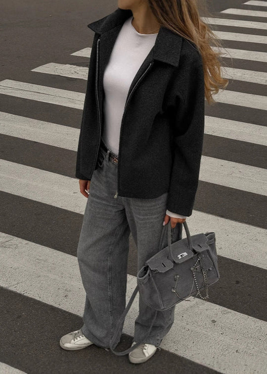 R&B | Wollmischung Zip-Up Jacke