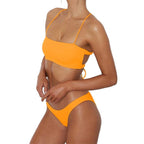 Damen Bikini mit modischem Bandeau-Oberteil und verstellbaren Trägern R&B