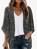 Damen Kimono-Jacke mit trendigem Muster und lockerem Schnitt R&B