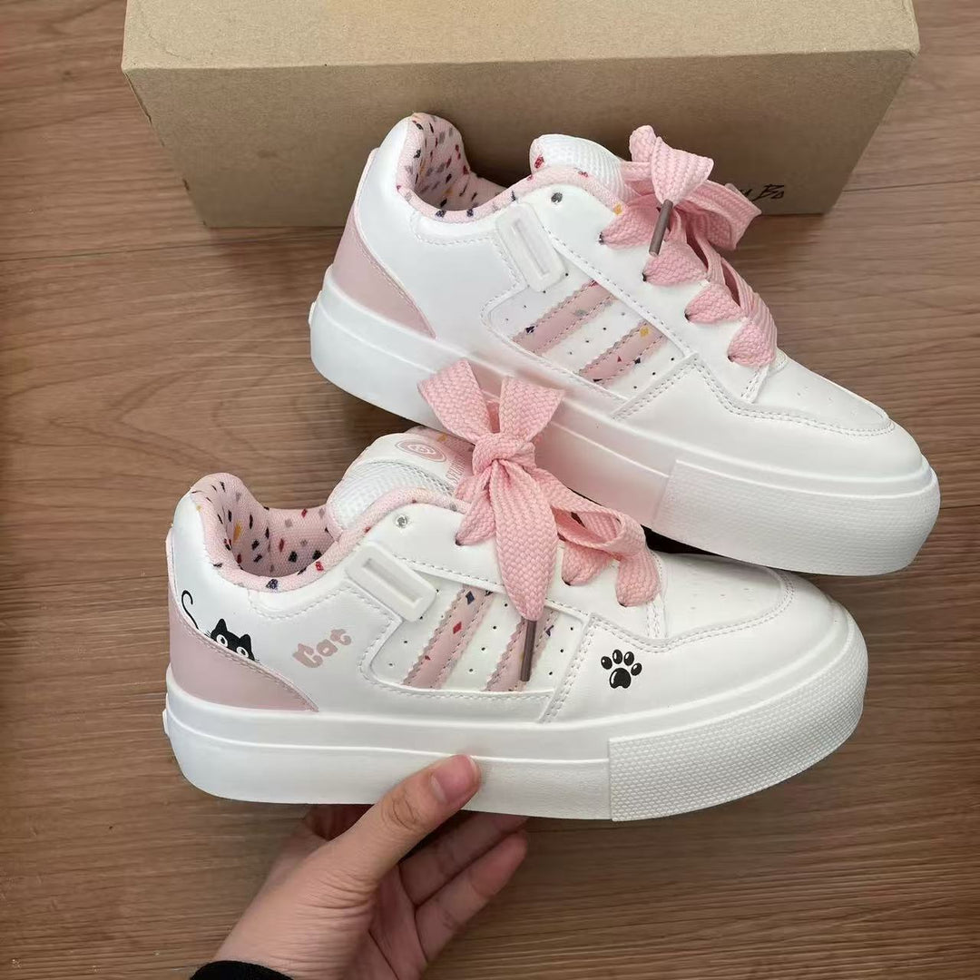 Damen Trendige Plattform Sneakers mit modischen Tiermotiven R&B