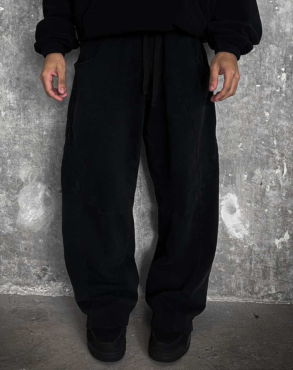 Herren nan Oversize-Freizeitjogger mit geschwungenen Nahtdetails, Kordelzugbund und elastischen Beinabschlüssen R&B