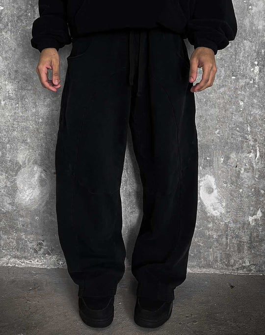 Herren nan Oversize-Freizeitjogger mit geschwungenen Nahtdetails, Kordelzugbund und elastischen Beinabschlüssen R&B