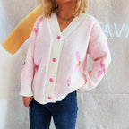 Damen Strickjacke mit verspieltem Schmetterlingsdesign und Knopfverschluss R&B
