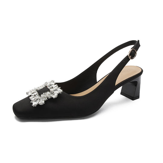 Damen Slingback-Pumps mit funkelndem Schmuckdetail R&B