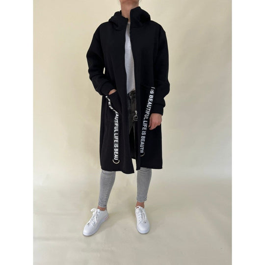 R&B | Taschen Design Hoher Kragen Lange Kapuzen Sweatshirtjacke