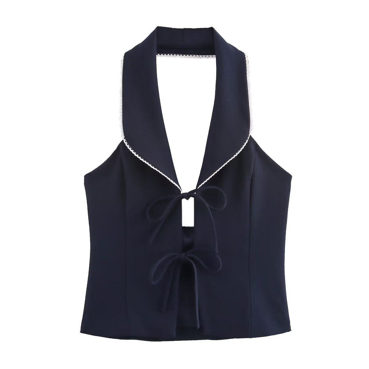 Damen ärmelloses Blusenshirt mit eleganter Schleifenoptik