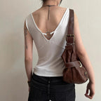 Damen stilvolles Top mit funkelndem Kreuzdesign R&B