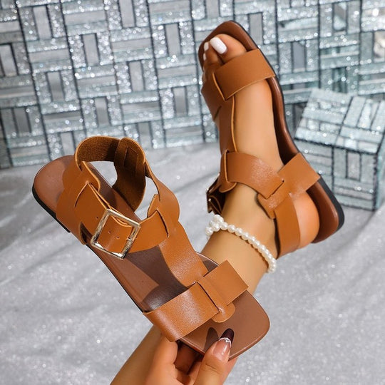 Damen Komfortable Riemchen-Sandalen mit verstellbarem Schnallenverschluss R&B