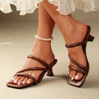 Damen Absatzsandalen mit elegantem Wickelriemendesign und stabiler Blockabsatzkonstruktion R&B