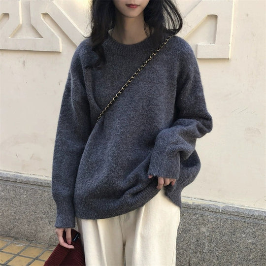 Damen bequemer Oversize-Pullover R&B