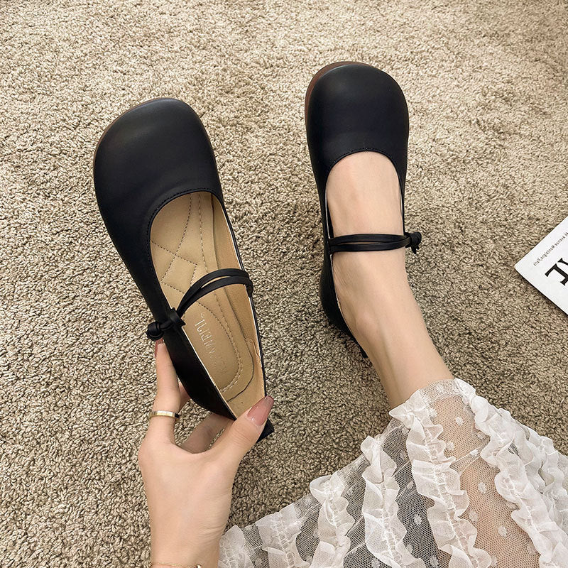 Damen Bequeme und elegante Ballerinas mit verstellbarem Riemen und weicher Innensohle R&B