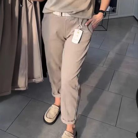 Damen Chinohose mit elastischem Bund und modernen Details Heidi-Mode