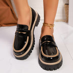 Damen Klassische Loafer mit rutschfester Sohle und glänzendem Finish R&B