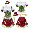 Damen nan kurzes Dirndl Trachtenkleid mit Schnürcorsage, Spitzenkragen und gerafftem Rock R&B