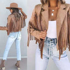 R&B | Damen Fransen Wildlederjacke