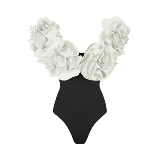 Damen Einteiler Schwimmanzug mit voluminösen Rüschen R&B