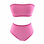 Damen Bandeau-Bikini mit hohem Bund und eleganten Akzenten R&B