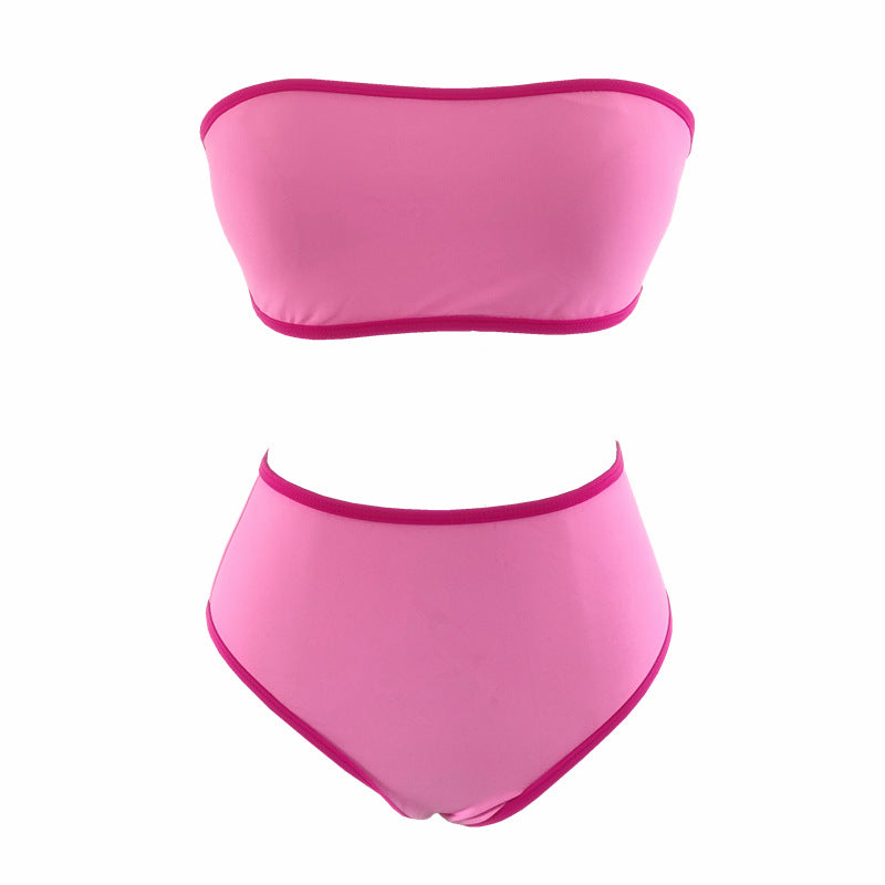 Damen Bandeau-Bikini mit hohem Bund und eleganten Akzenten R&B