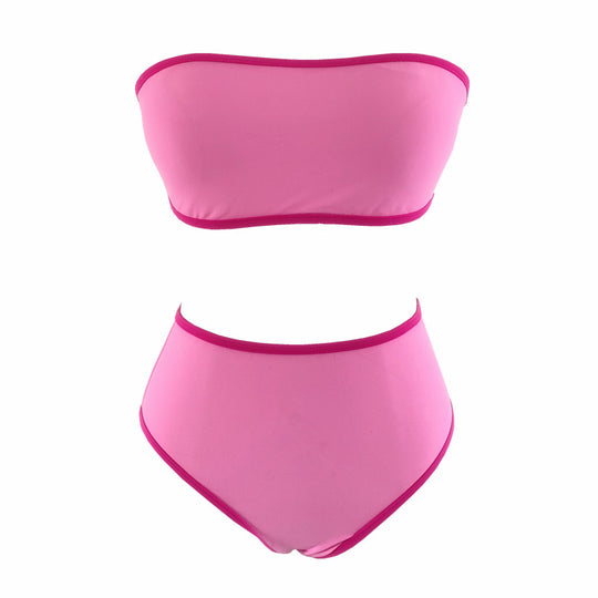 Damen Bandeau-Bikini mit hohem Bund und eleganten Akzenten R&B