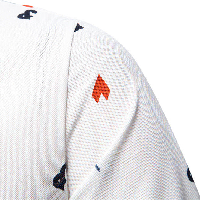 Herren Kurzarm Poloshirt mit hochwertigem Allover-Muster