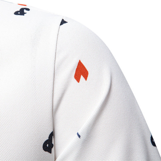 Herren Kurzarm Poloshirt mit hochwertigem Allover-Muster R&B