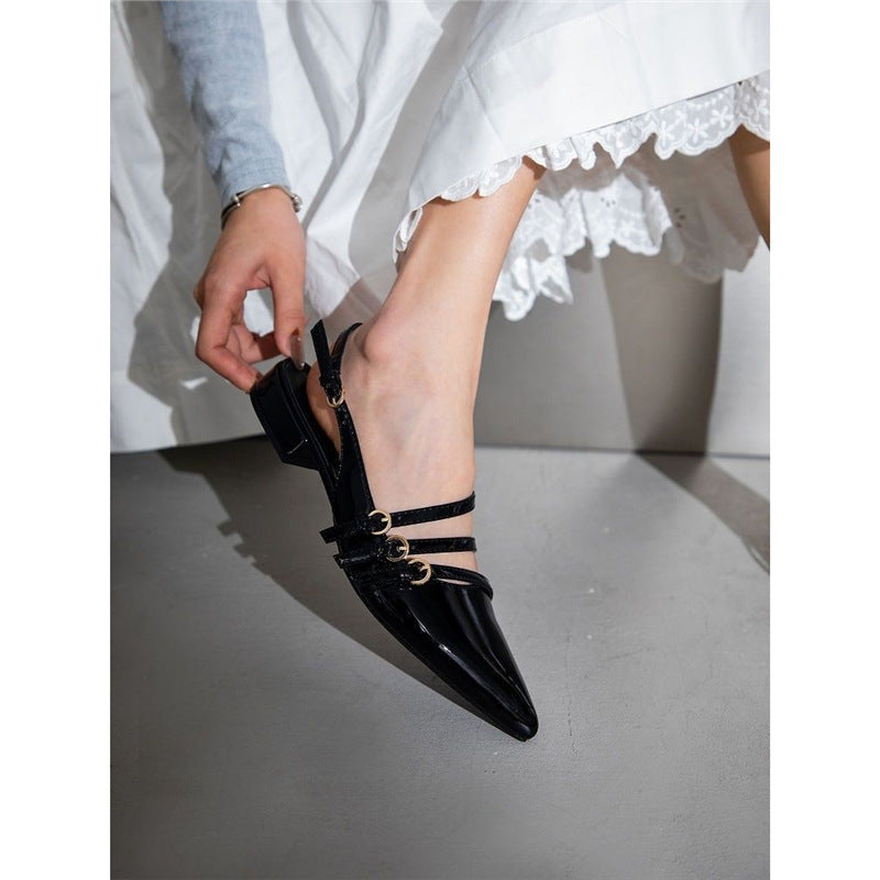 Damen elegante Ballerinas mit verziertem Riemendesign R&B