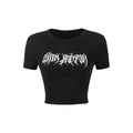 Damen Crop-Pullover mit kreativem Statementdruck R&B