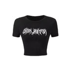 Damen Crop-Pullover mit kreativem Statementdruck R&B