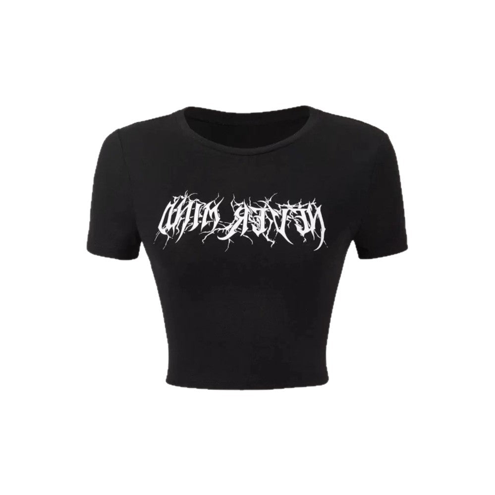 Damen Crop-Pullover mit kreativem Statementdruck R&B