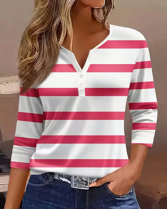 Damen Langarmshirt mit maritimem Streifenmuster Heidi-Mode